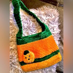 Crocheted Orange Pumpkin Purse